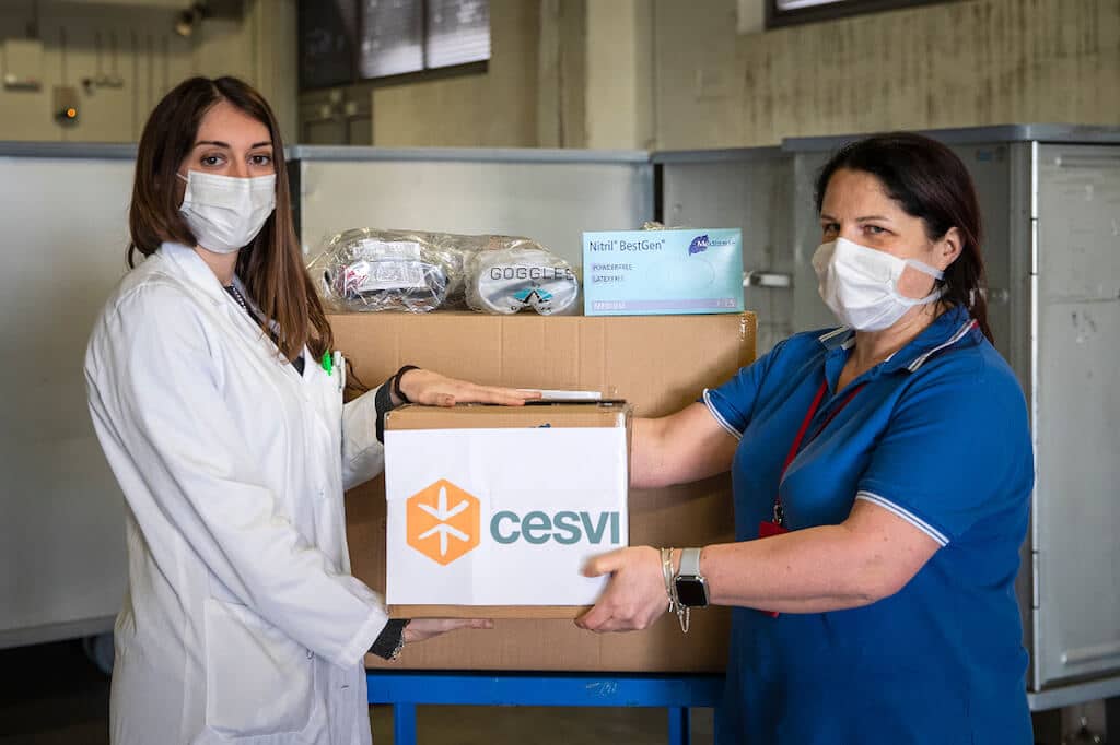 Cesvi thanks The Prem Rawat Foundation for providing supplies like these masks