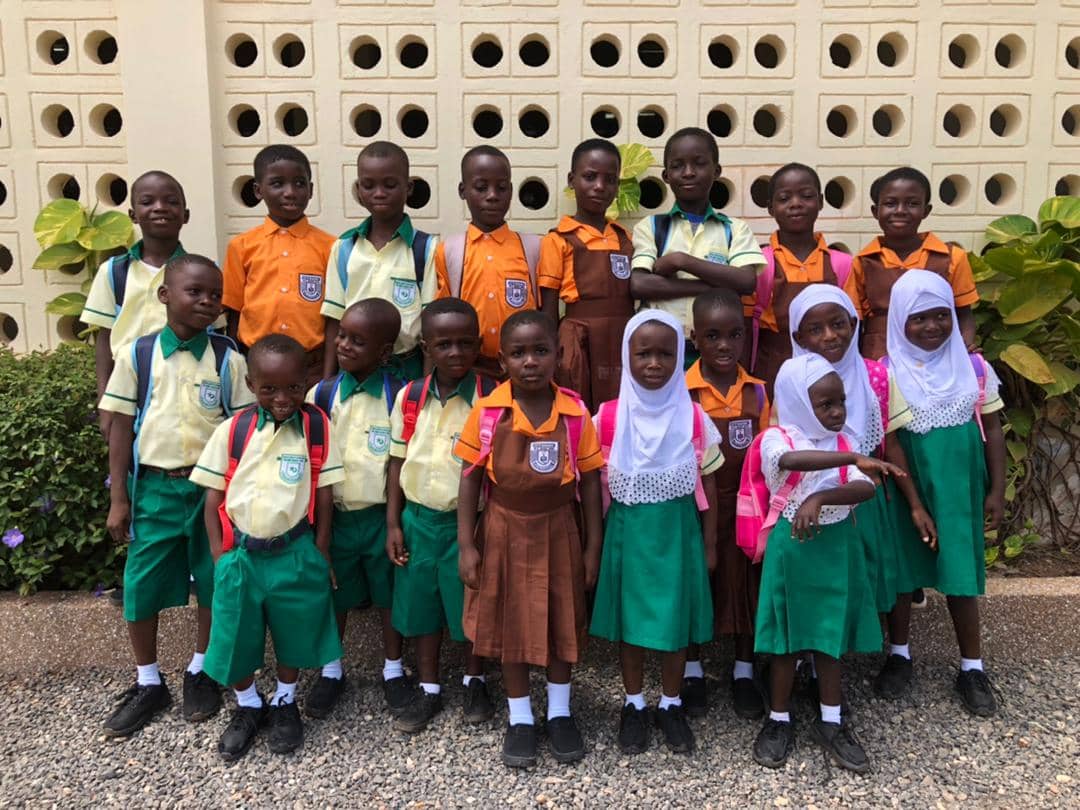 Group photo of the first elementary school students to receive The Prem Rawat Foundation's new scholarship initiative in Ghana.
