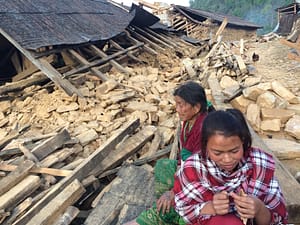 Earthquake damage in Nepal near FFP