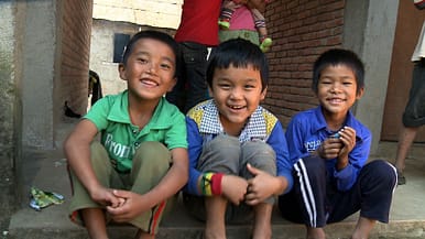 Three boys in Nepal