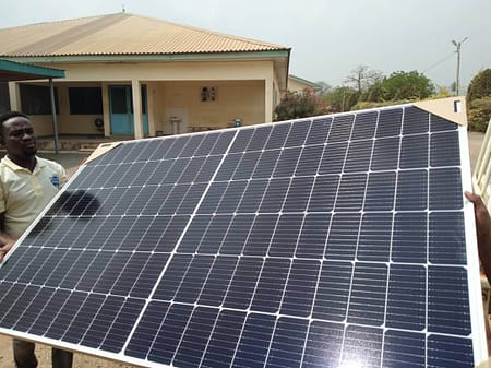 solar panels at Food for People Ghana
