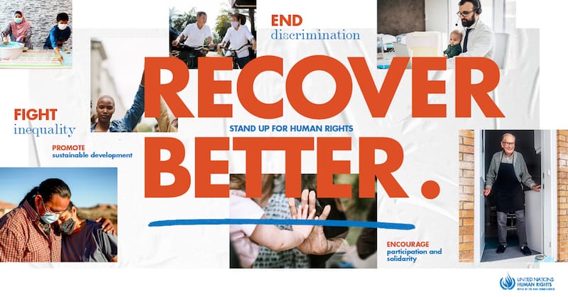 This Human Rights Day flyer from the UN urges us to "Recover Better."