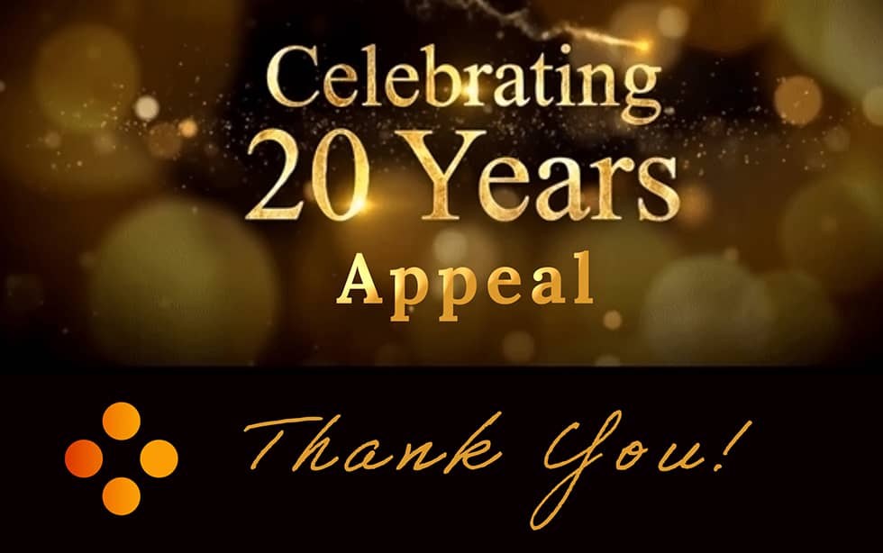 Celebrating 20 years Appeal Thank You!