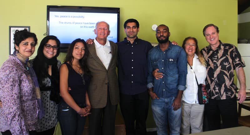 Victor Kamont (center) with CSUN Peace Club Members