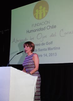 Cristina Tocco speaks at Chile fundraiser