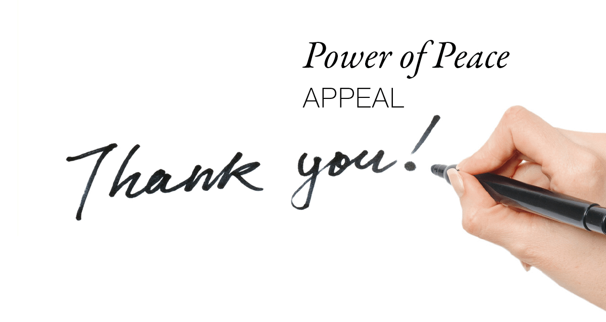 Der Spendenaufruf „Power of Peace“ erbrachte $185.185