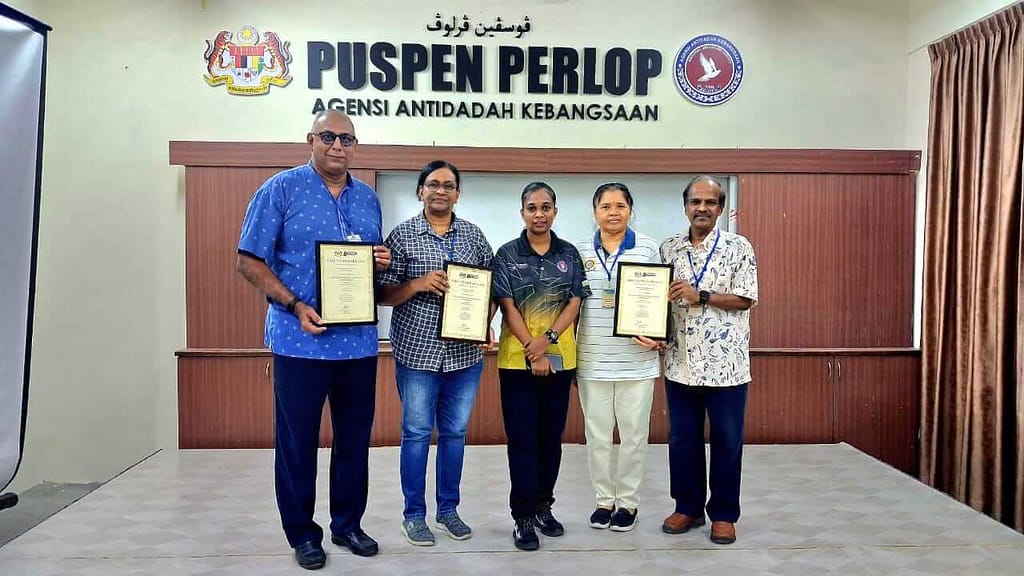 Certificates of Appreciation Awarded to Peace Education Program Facilitators at AADK’s center in Sg Perlop, Perak