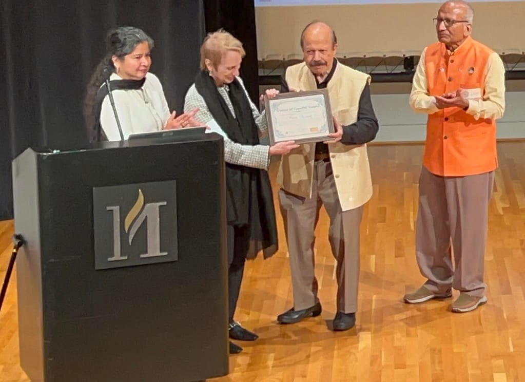The Gandhi Vision Award Certificate ceremony honoring Prem Rawat