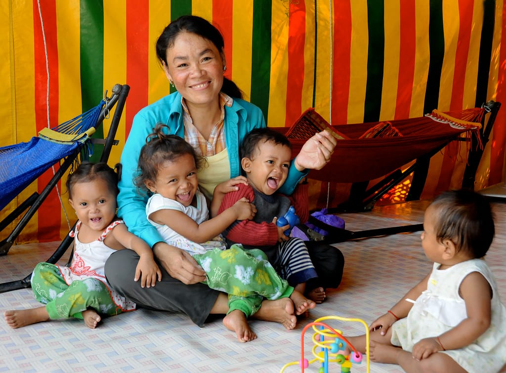 Srey Lin With Other Children in CCF Daycare