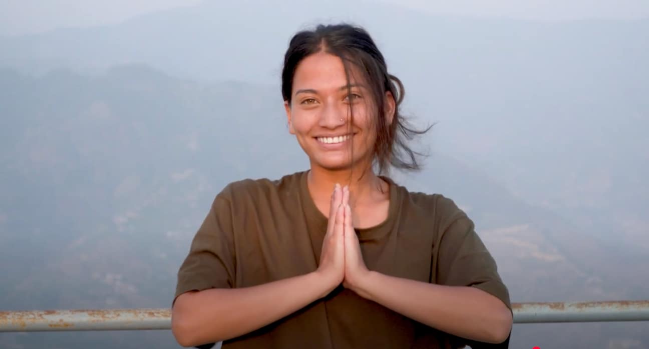 Pabitra smiles as she puts her hands together in thanks for the opportunity to pursue her dream career.