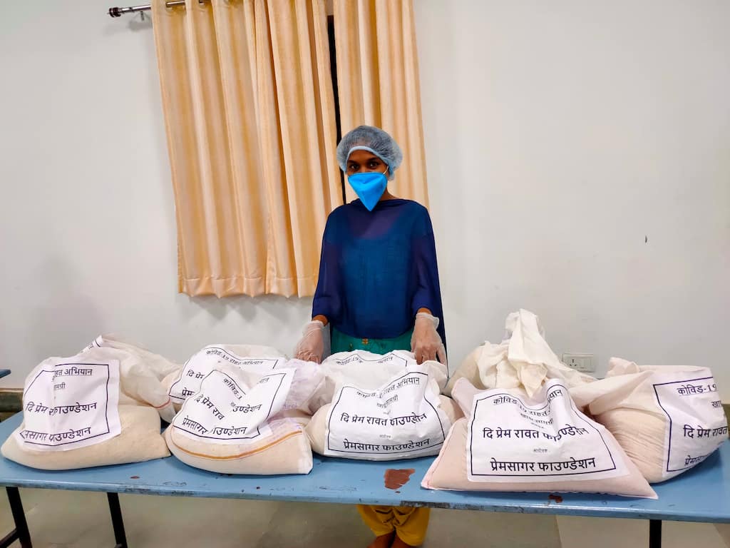 The food is ready for distribution